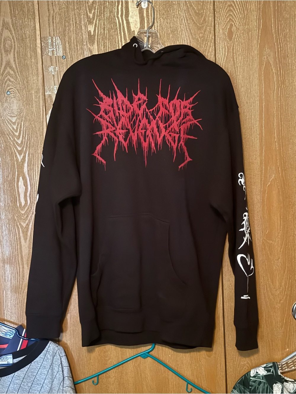Ride for Revenge Band Hoodie with Red Graphic Print